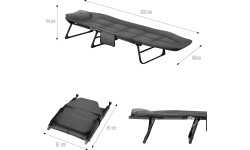 Łóżko turystyczne składane NILS CAMP NC2720, szare, 200 cm