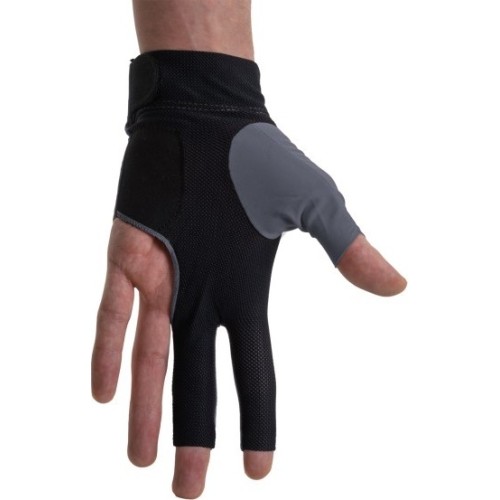 Rękawiczka bilardowa Dynamic Pro 3-palcowa na lewą rękę, czarno-szara, S/M