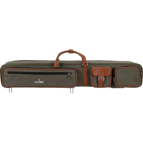 Miękki futerał na kij bilardowy Classic Pocketstyle, zielono-brązowy, 3/5, 85 cm