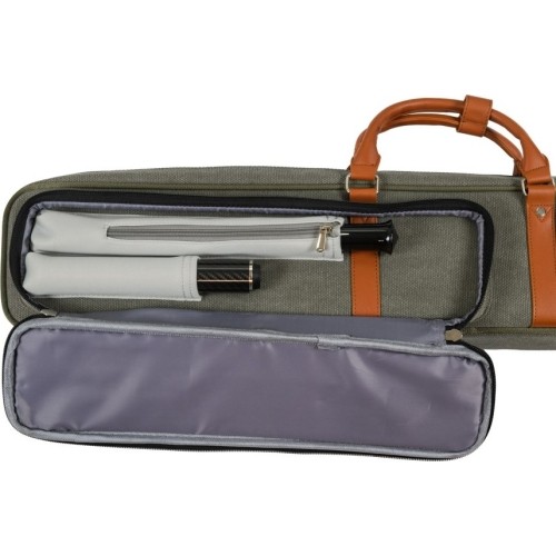 Miękki futerał na kij bilardowy Classic Pocketstyle, zielono-brązowy, 3/5, 85 cm
