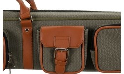Miękki futerał na kij bilardowy Classic Pocketstyle, zielono-brązowy, 3/5, 85 cm