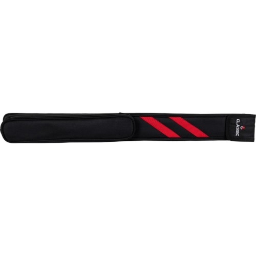 Miękki futerał na kij bilardowy, Classic Stripes, czarno-czerwony, 1/1, 83 cm