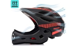 Fullface-fahrradhelm meteor lupus s 48-52 cm schwarz/rot