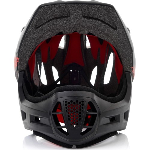 Kask rowerowy Meteor Lupus fullface S 48-52 cm czarno-czerwony