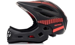 Fullface-fahrradhelm meteor lupus s 48-52 cm schwarz/rot