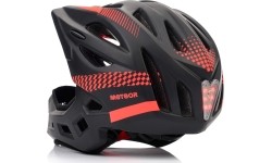 Fullface-fahrradhelm meteor lupus s 48-52 cm schwarz/rot