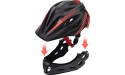 Fullface-fahrradhelm meteor lupus s 48-52 cm schwarz/rot