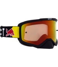 Gogle motocrossowe Red Bull Spect Evan, matowa czerń, czerwone lustrzane szkła