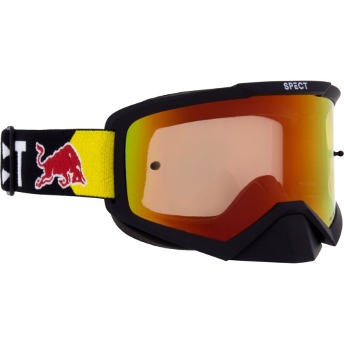 Gogle motocrossowe Red Bull Spect Evan, matowa czerń, czerwone lustrzane szkła