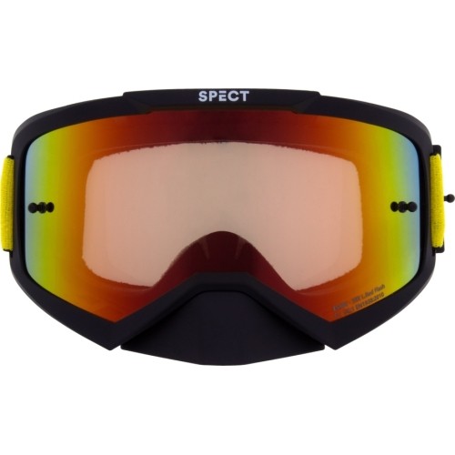 Gogle motocrossowe Red Bull Spect Evan, matowa czerń, czerwone lustrzane szkła