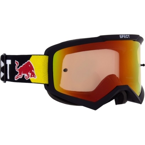 Gogle motocrossowe Red Bull Spect Evan, matowa czerń, czerwone lustrzane szkła