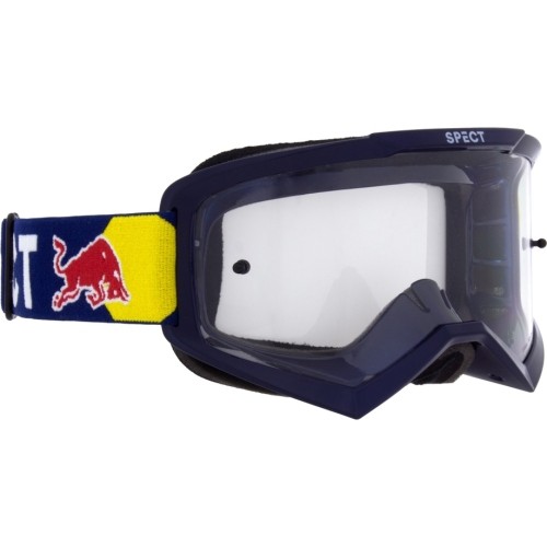 Gogle motocrossowe Red Bull Spect Evan, niebieskie, przezroczyste szkła