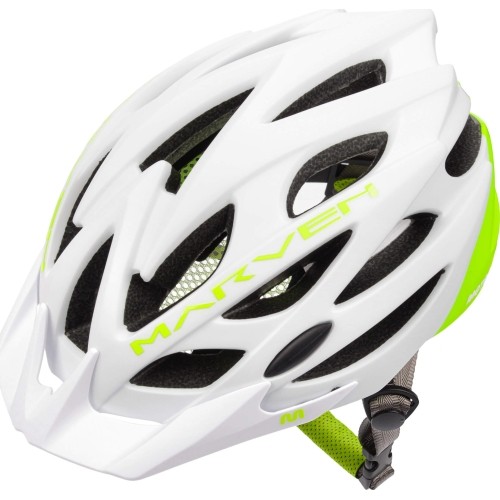 Kask rowerowy Meteor Marven - Biały/neonowa zieleń