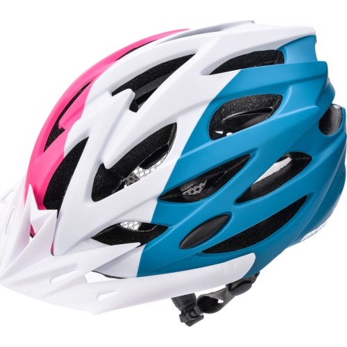 Kask rowerowy Meteor Marven - Różowy/niebieski/biały