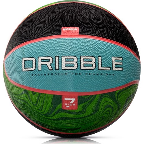 Piłka do koszykówki Meteor Dribble nr 7 - Niebieski / zielony