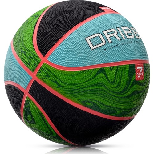 Piłka do koszykówki Meteor Dribble nr 7 - Niebieski / zielony