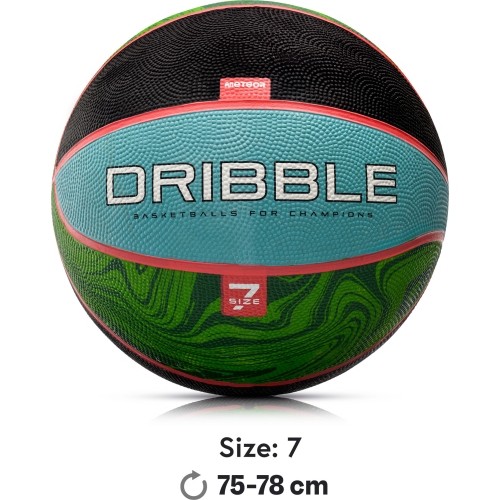 Piłka do koszykówki Meteor Dribble nr 7 - Niebieski / zielony