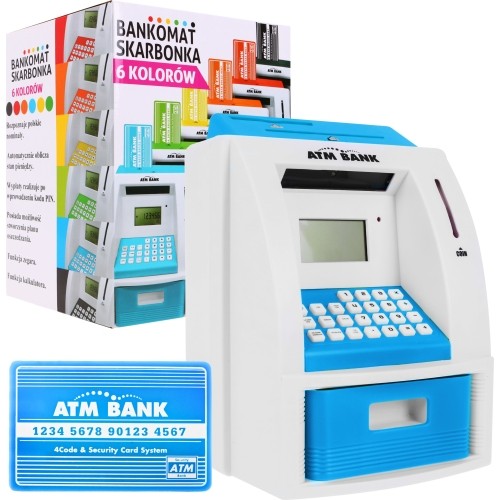 Zabawkowy bankomat ATM, niebieski