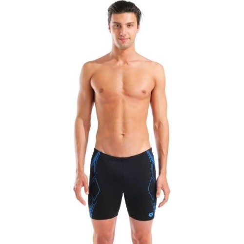 Kąpielówki M Graphic Swim Mid Jammer, czarno-turkusowe - 508