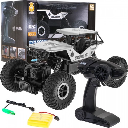 Zdalnie sterowany Crawler R/C Monster 1:18 srebrny