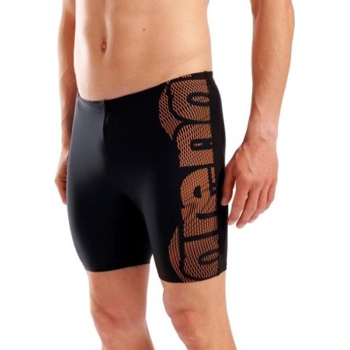 Kąpielówki M Swim Mid Jammer Graphic, czarno-pomarańczowe - 505
