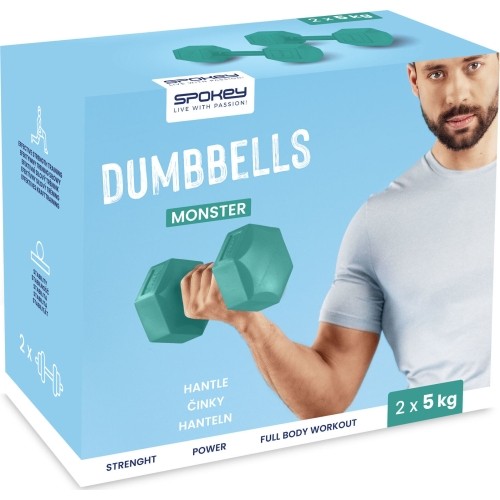 Zestaw hantli heksagonalnych 2x5 kg Spokey MONSTER
