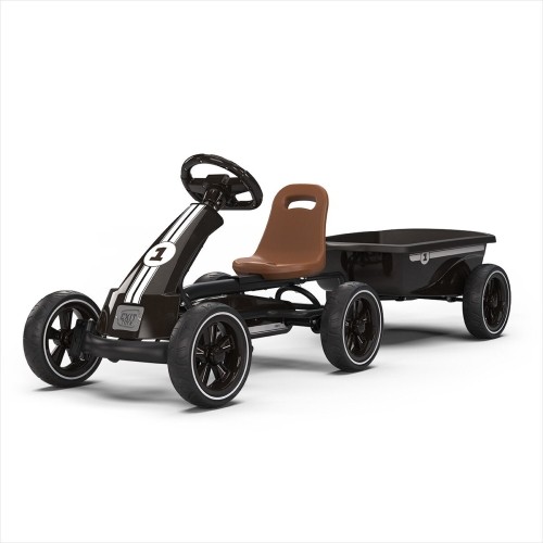Gokart na pedały EXIT Foxy z przyczepą, espresso czarny