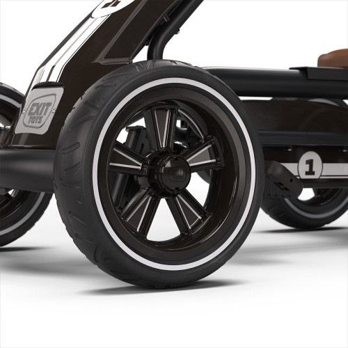 EXIT Foxy Pedal Go-Kart with Trailer - Espresso Black