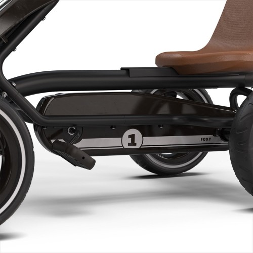 EXIT Foxy Pedal Go-Kart with Trailer - Espresso Black