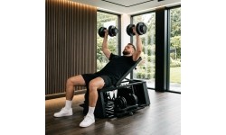 ADJUSTABLE WEIGHT BENCH WITH STORAGE, CHEST FLY ARMS LM4012 + 2X ADJUSTABLE DUMBBELL SET SR52 HMS
