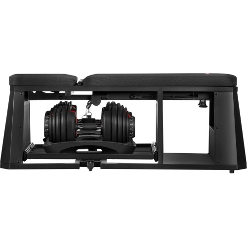 ADJUSTABLE WEIGHT BENCH WITH STORAGE, CHEST FLY ARMS LM4012 + 2X ADJUSTABLE DUMBBELL SET SR52 HMS