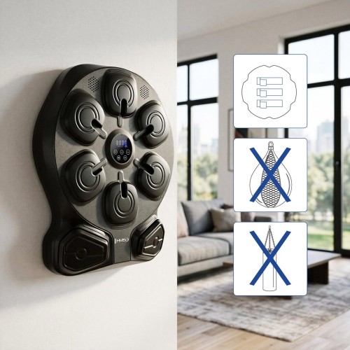 ELECTRONIC BOXING TARGET WITH BLUETOOTH, MUSIC AND GLOVES TB13 HMS