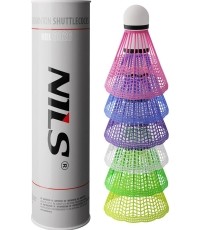 NBL6026 NYLON SHUTTLECOCKS MULTICOLOR 6 PCS. NILS