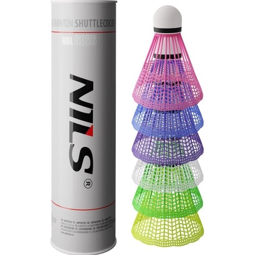 NBL6026 NYLON SHUTTLECOCKS MULTICOLOR 6 PCS. NILS