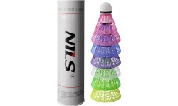NBL6026 NYLON SHUTTLECOCKS MULTICOLOR 6 PCS. NILS