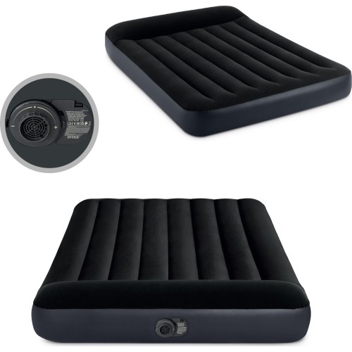 Materac dmuchany welurowy z pompką Intex 64148ND