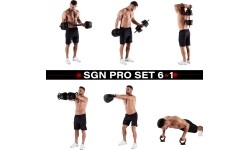 Zestaw obciążeń SGN140 Pro Set 6 w 1, 2 części, 40 kg HMS