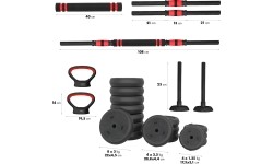 Zestaw obciążeń SGN140 Pro Set 6 w 1, 2 części, 40 kg HMS