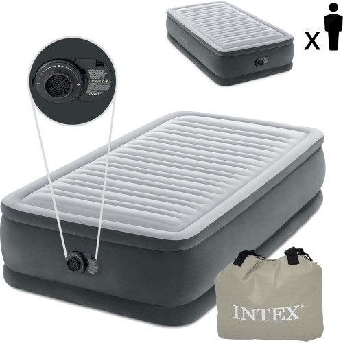 Materac dmuchany 191x99 cm z pompką jednoosobowy INTEX DELUXE 64412ND