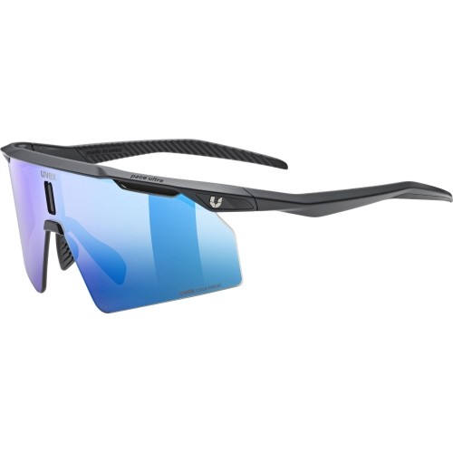 Okulary Uvex Ultimate Pace Ultra CV, czarne matowe / lustrzane niebieskie