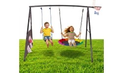 Plac zabaw dla dzieci huśtawka ogrodowa 4w1 kosz do koszykówki bocianie gniazdo ECOTOYS