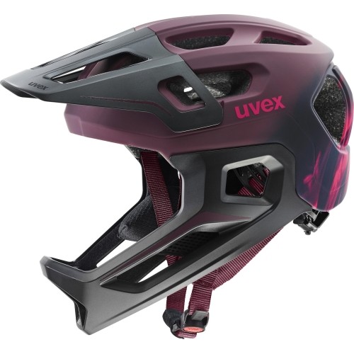 Šalmas Uvex react jr fullface cranberry matt