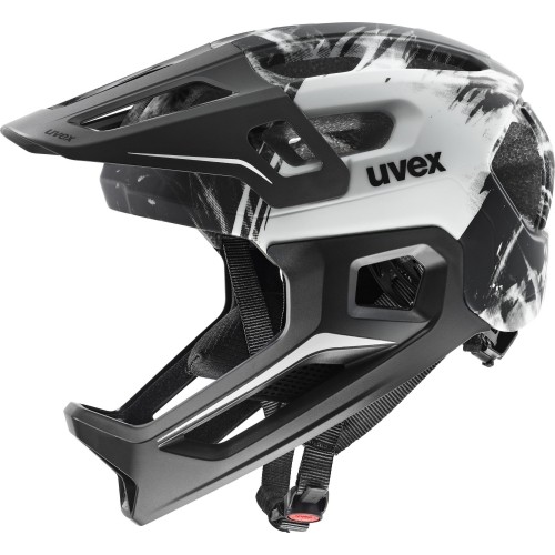 Šalmas Uvex react jr fullface black-white matt