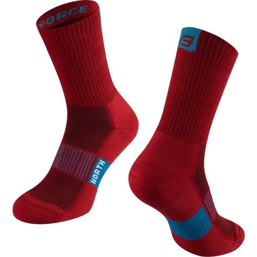 Skarpety FORCE North Thermo, długie, rozmiar L-XL (42-47), czerwono-niebieskie