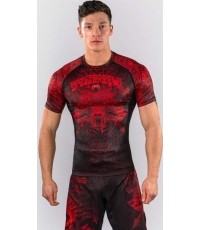 Rashguard Venum Wolf Atak z krótkim rękawem – czarny/czerwony