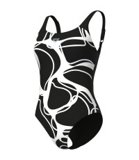 W Alina Wing Back Black-White Multi 38 - 510