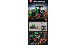 Green Tractor Building Blocks Set + Accessories 1828 pcs.