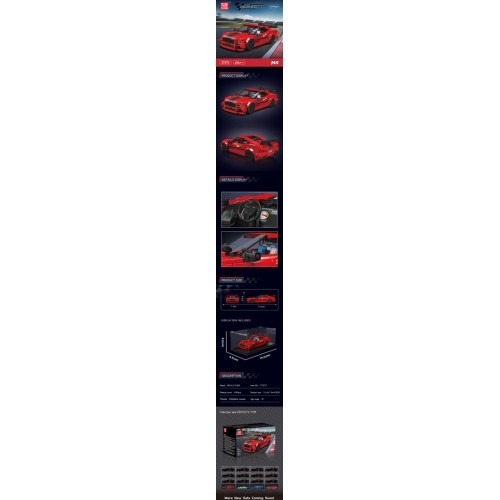 Sports Vehicle Brick Set Red 481 pcs.