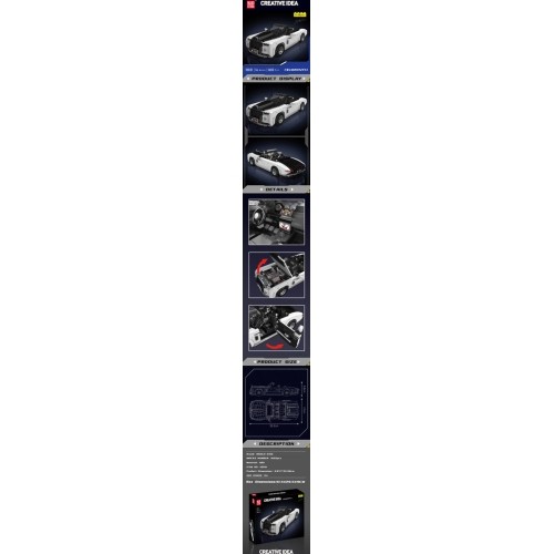 Vehicle Brick Set White Cabriolet 1603 pcs.