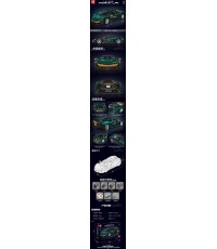 Sports Car Building Blocks Set Green 3268pcs.